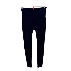 Spanx Velvet Leggings Large Blue High Waisted Casual Chic Warm Soft Comfy Luxury
